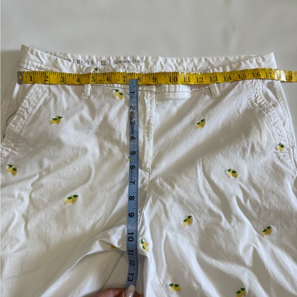 Talbots “Girlfriend chino” white with embroidered lemon design in size 12 - Picture 8 of 11